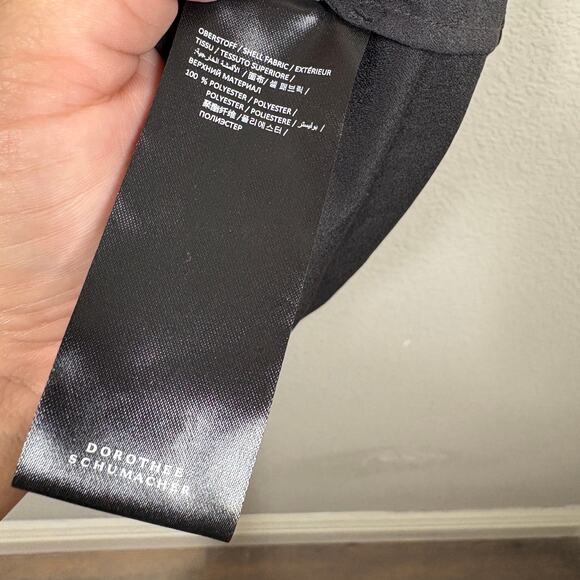 Dorothee Schumacher 3/Medium Mini Slip Dress Black Spaghetti Adjustable Straps - Picture 5 of 7